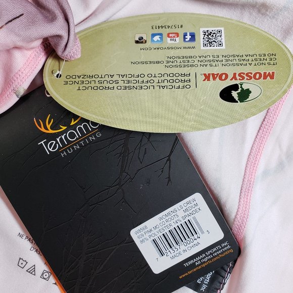 Terramar Women Stalker Pink Camo Long Sleeve Tee M, Fall Hiking Camping Hunting - Picture 10 of 11